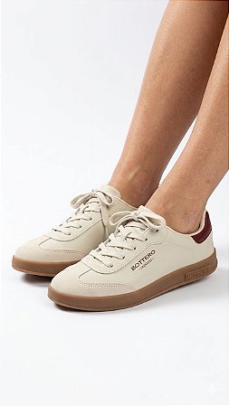 Tênis Couro Mafim Detalhe Bordô Bottero