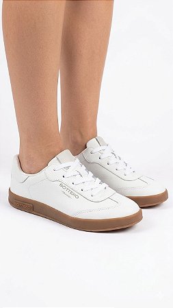 Tênis Bottero Couro Branco Solado Bege