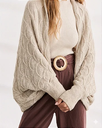 Cardigan Tricô Off White Haes Feminino Tamanho único