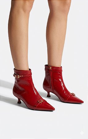 Bota Cano Curto Vermelha Cecconello