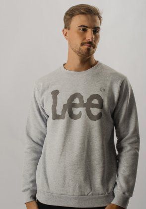 MOLETOM LEE MASCULINO CINZA MESCLA 9214LM