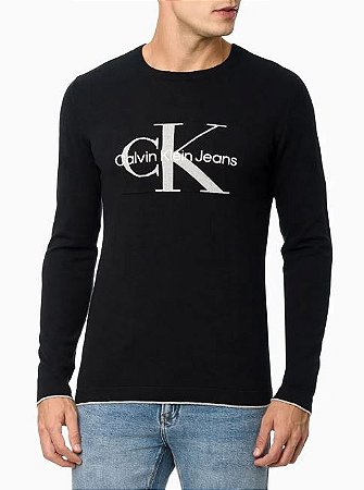 TRICÔ CALVIN KLEIN JEANS GOLA CARECA COM RE ISSUE NO CENTRO