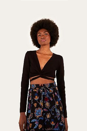 TOP TRICOT AMARRAÇÃO FARM PRETO 305486