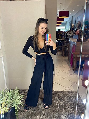 TOP TRICOT AMARRAÇÃO FARM PRETO 305486