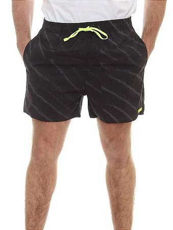 SHORTS CALVIN KLEIN SWIMWEAR PRETO ESTAMPADO