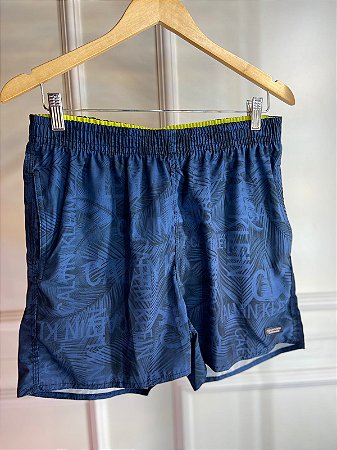 SHORTS CALVIN KLEIN SWIMWEAR ESTAMPADO AZUL MARINHO