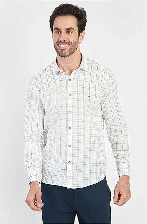 CAMISA LARGA OVERSIZE XADREZ - Azul-claro