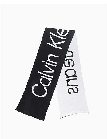 CACHECOL CKJ MASCULINO LOGO PRETO PRETO/BRANCO CM3OC85CR058