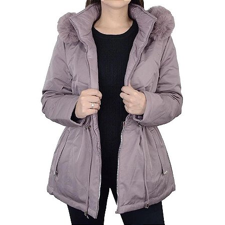 PARKA FEMININA FACINELLI DUPLA FACE LILÁS 690108