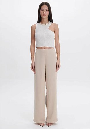CALÇA WIDE LEG CINTURA MÉDIA BEGE MYFT 502CF002109