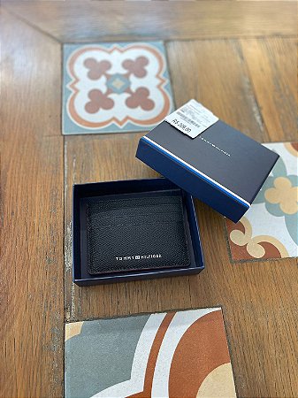 CARTEIRA ICONIC TOMMY HILFIGER CC HOLDER PRETA THAW0AW15897