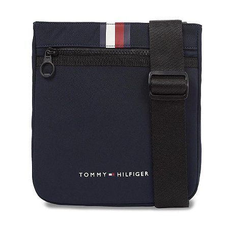 BOLSA TH SKYLINE STRIPE MINI CROSSOVER AZUL MARINHO THAM0AM12090