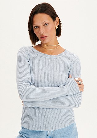 BLUSA TRICOT MANGA LONGA AZUL CLARO MYFT 503BL001510