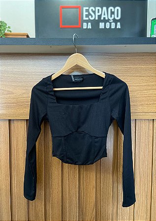 BLUSA CANELADA CORSET PRETO MYFT 502BL007461