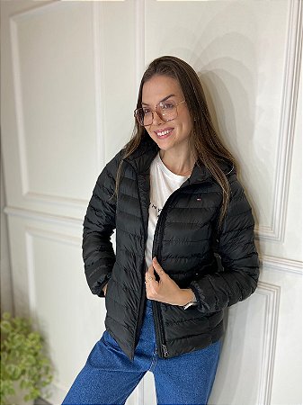 JAQUETA FEMININA CLASSICA COM CAPUZ REMOVIVEL E ZIPER TOMMY HILFIGER