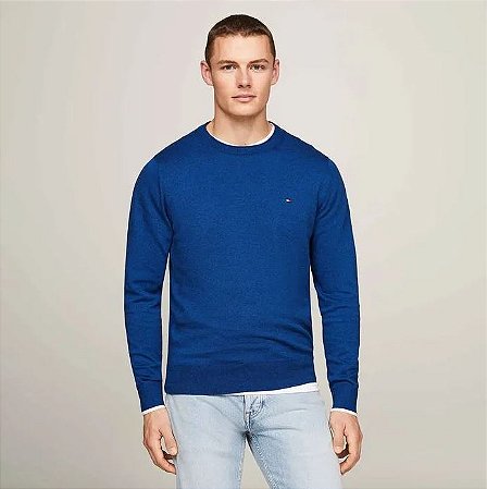 WCC SIGNATURE CREW NECK AZUL BIC SUETER TOMMY HILFIGER THMW0MW14748