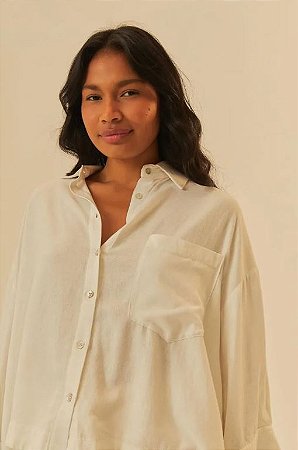 CAMISA AMPLA BOLSO BRANCA FARM 323628