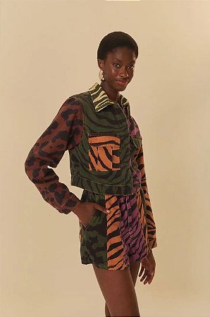 SHORT SARJA PATCH SELVATICA ESTAMPADA FARM 328406