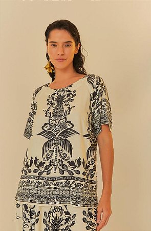 BLUSA DOCE CAMINHO ESTAMPADA FARM 329871