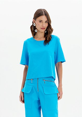 BLUSA MANGA CURTA AZUL MYFT 502BL008563