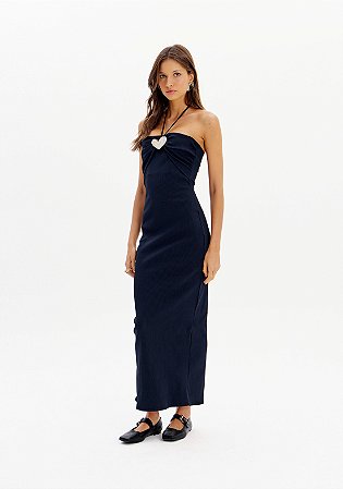 VESTIDO SUPER MIDI COM FIVELA PRETO MYFT 502VE010806