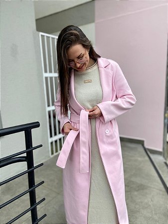 CASACO SOBRETUDO MY FAVORITE THINGS ROSA CLARO 502TC000138