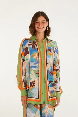 Camisa Manga Longa Estampada Lenço Bem Querer