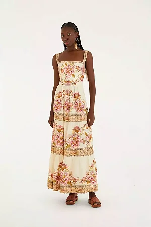 Vestido Cropped Estampado Jardim Majestoso - Farm 346206