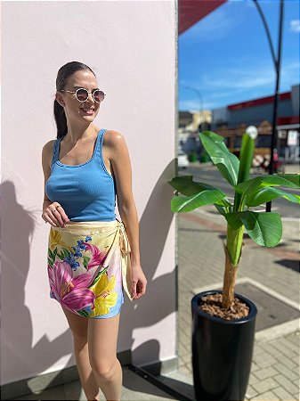 Saia Transpassada Floral Lena Farm 350984