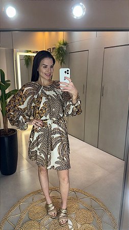 Vestido Curto Estampado Vanahu FARM 346428