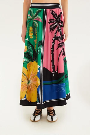 Saia Estampada Oásis Lenço FARM 351478