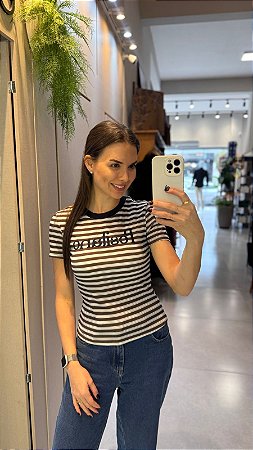 T-Shirt Baby Look Listrada Com Caixa Gift MYFT 502TS005634