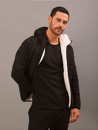 JAQUETA CALVIN KLEIN  MATELASSE SHERPA PRETO CME55780