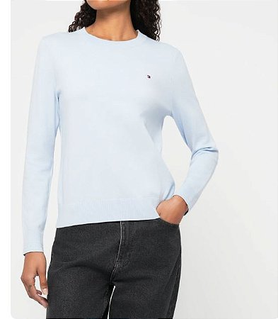 SUETER CO JERSEY STITCH LS C-NK SWT AZUL CLARO TOMMY HILFIGER THWW0WW44984