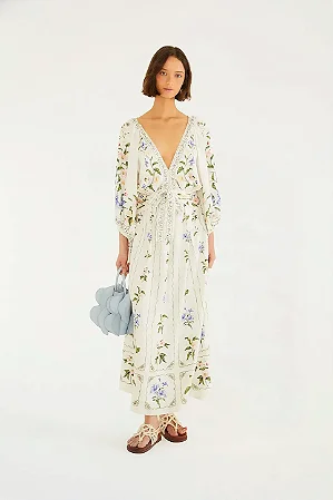 VESTIDO LONGO AQUAFLORA ESTAMPADA FARM 358851