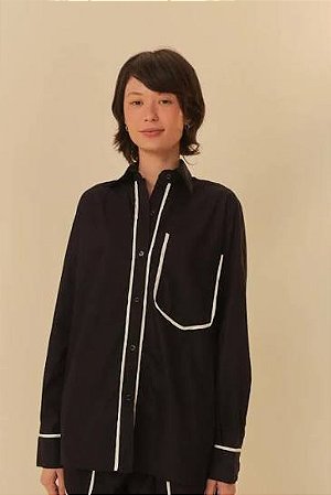 CAMISA MANGA LONGA BICOLOR PRETA FARM 326850
