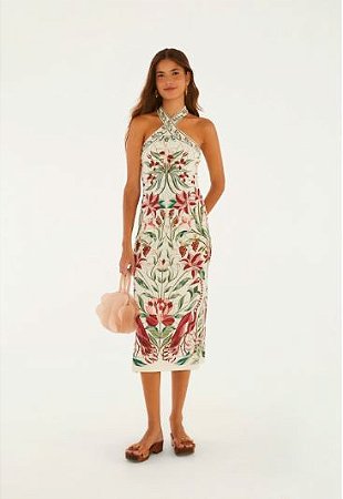 VESTIDO MIDI JARDIM VITRAL ESTAMPADA FARM 367021