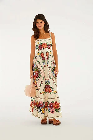 VESTIDO MIDI TAPETE DE FLOR ESTAMPADA FARM 367056