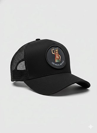 Boné São Miguel Arcanjo – Modelo Trucker Preto / Personalizado