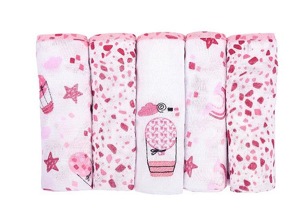 KIT COM 5 FRALDAS 70X68 CM COM BAINHA  MINASREY CAPADOCIA  REF: 3570