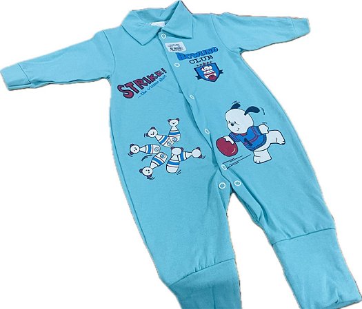 Macacão Bebê malha menino pé reversível REF 040