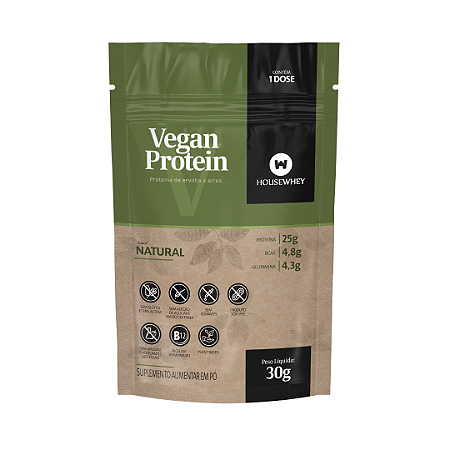 VEGAN PROTEIN NATURAL - caixa com 15 sachês de 30g