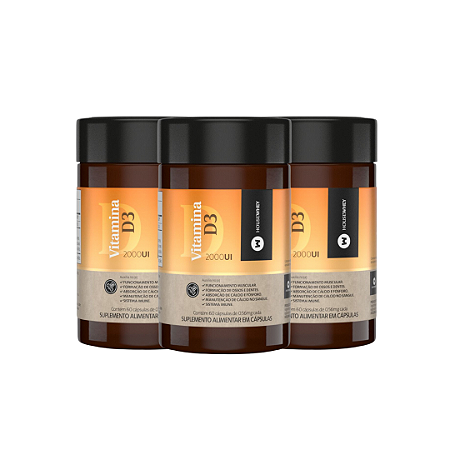 COMBO 3 unidades de VITAMINA D3 2000 UI - 30 Caps - 90 caps