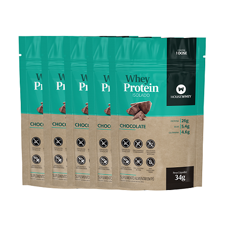 SACHÊ WHEY PROTEIN ISOLADO CHOCOLATE - 34g kit com 5 unidades