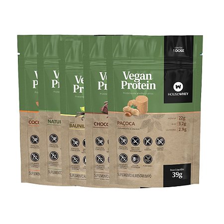 VEGAN PROTEIN - MIX DE SABORES - caixa com 15 sachês de 36g