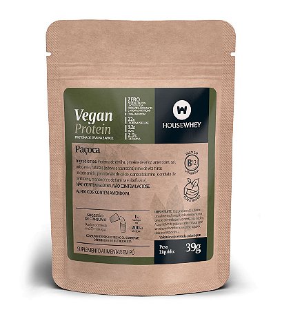 VEGAN PROTEIN PAÇOCA - caixa com 15 sachês de 39g