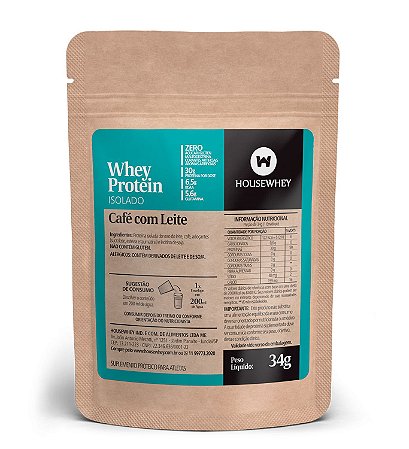 WHEY PROTEIN ISOLADO - CAFÉ COM LEITE - caixa com 15 sachês de 34g