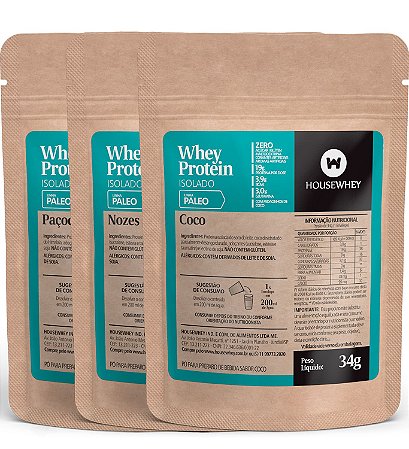 WHEY PROTEIN ISOLADO - LINHA KETO -  caixa mista com 15 sachês de 34g