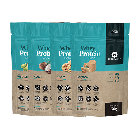 WHEY PROTEIN ISOLADO - LINHA KETO -  caixa mista com 15 sachês de 34g