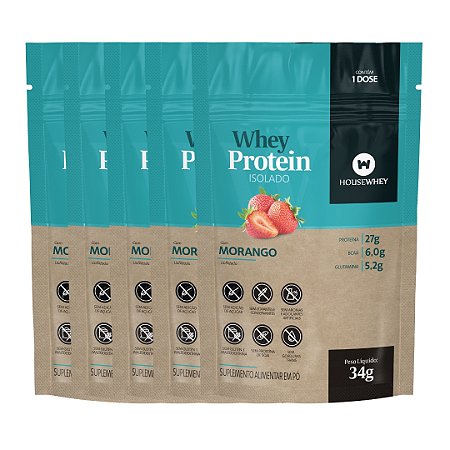 WHEY PROTEIN ISOLADO - MORANGO - caixa com 15 sachês de 34g